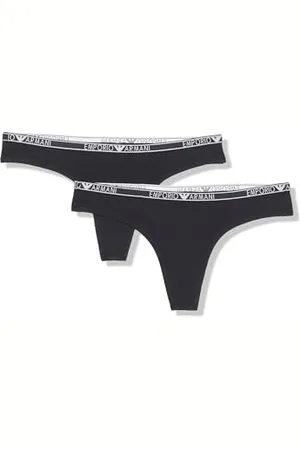 Emporio Armani Essential Studs Logo 2-Pack Thong Underwear, , XS Women