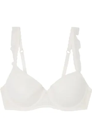 Women secret Beautiful White Lace Balconette Bra Reggiseno Imbottito, , 85C Donna