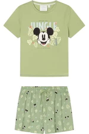 Women secret Pijama 100% Algodón Verde Mickey Pyjama, , S (Pacco da 2) Donna