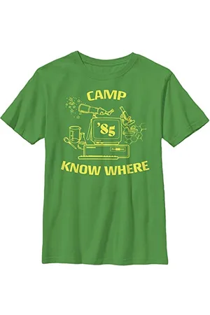 Stranger Things Camp Know Where-Maglietta a Maniche Corte T-Shirt, , Taglia Unica Unisex-Bambini e Ragazzi