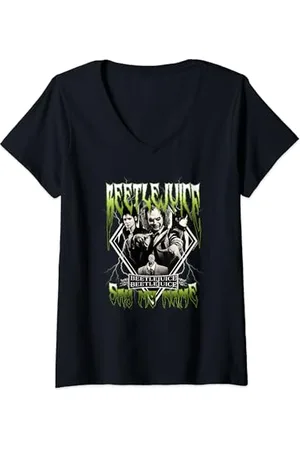 BEETLEJUICE Donna Group Band Maglietta con Collo a V