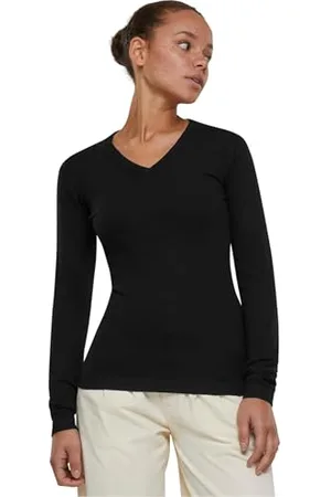 Urban classics Ladies Knitted V-Neck Sweater Maglia di Tuta, Black, S Donna