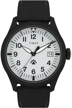 Timex Orologio da uomo Expedition North da 43 mm, cinturino ecologico in due pezzi, a sgancio rapido, quadrante grigio, cassa nera TW2W34700