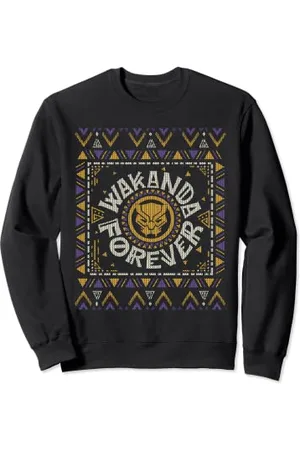 Marvel Black Panther Wakanda Forever Holiday Sweater Felpa