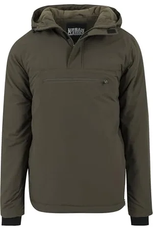 Urban classics Padded Pull Over Jacket Giacca, (Oliva), S Uomo