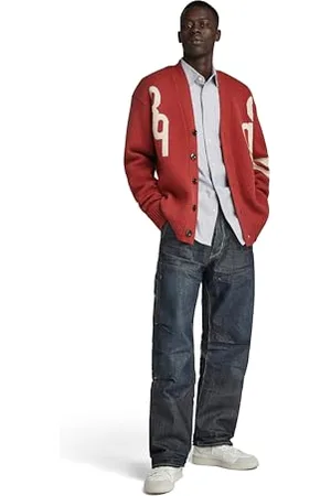 G-Star Uomo Holiday 89 GS Loose Knitted Cardigan, (burned red D24226-D514-624), L