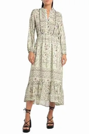Replay Maxi abito da donna a maniche lunghe in viscosa, multicolore (Multicolor 010), XXS