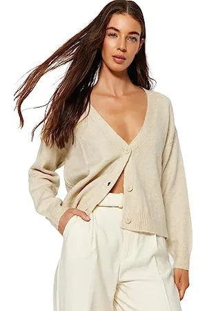 Trendyol Donne Dritto Maniche Lunghe Cardigan Regolare Maglione, , S Donna