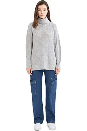 DeFacto J2247AZ, Maglia a Tunica, Donna, Grigio, XS