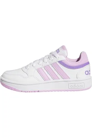 adidas Hoops Shoes, Scarpe Unisex-Adulto, Cloud White/Lilac/Violet Fusion, 36 2/3 EU