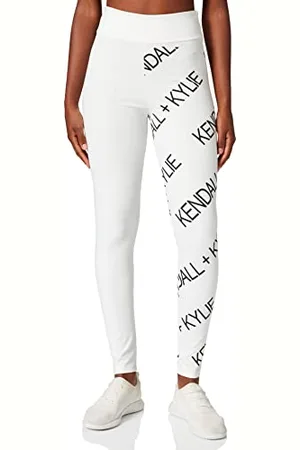 KENDALL + KYLIE KENDALL & KYLIE K&K W Active Ribbon Logo Leggings KKW351712, , X-Small (Pacco da 8) Womens