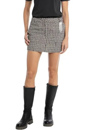 Replay W9878 Poly/Wool Y.D. Pied Du Poulle Gonna, , 25W Donna