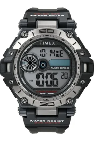 Timex Orologio sportivo da uomo, 52 mm, cinturino in resina nera, quadrante digitale, cassa nera TW5M63300