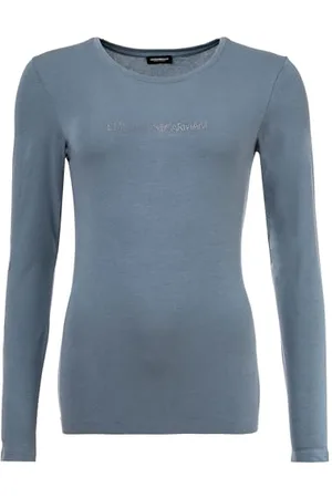 Emporio Armani Essential Studs Logo Long Sleeve T-Shirt, , S Women
