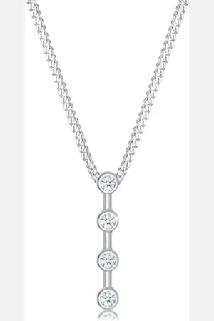 Elli Diamonds Collana Donne Asta di Base Geo Cerchio con diamante (0,06 Ct.) In Sterling 925