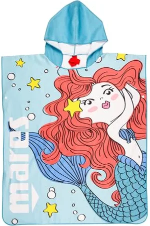 Mares Accappatoio Bambini Aquazone Seaside Poncho Junior, Poncho in Microfibra Mare e Nuoto per Bambina, Sirena, Taglia Unica