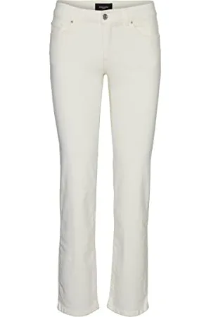 VERO MODA Vmdaf Mr Straight Jeans Ecru Noos, , 29W x 32L Donna
