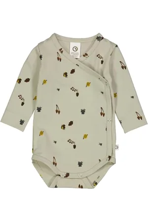 Müsli By Green Cotton Mini Me Forest l/s Body Livello Base, Soft Green/Mustard/Bark, 50 Neonati