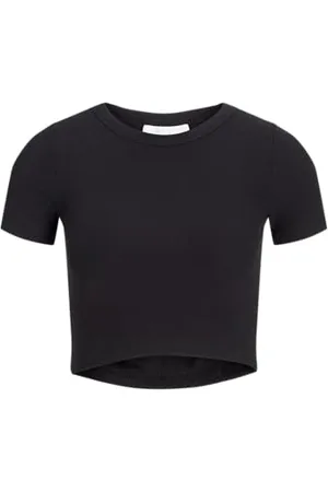JACK & JONES JJXX JXFLORIE SS Rib Tee Noos T-Shirt, Black, S da Donna