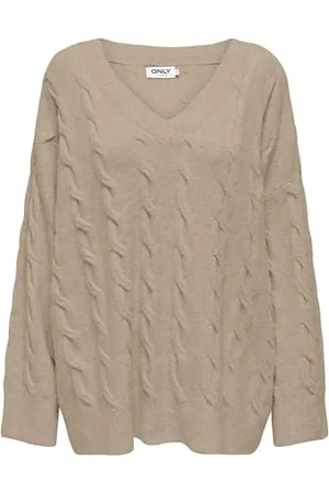 ONLY Onljeanett Life L/S Cable V-Neck CC Knt Maglione Lavorato a Maglia, , XS Donna