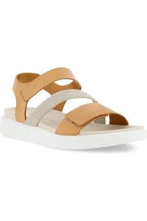 Ecco Flowt W, Sandali Piatti Donna, Marrone (Lion), 38 EU