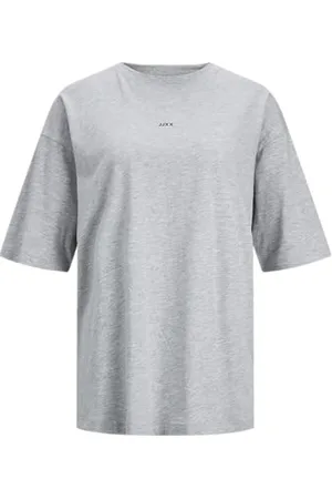 JJXX JACK & JONES Jxandrea Loose Ss Every Logo Tee Noos, T-shirt, Light Grey Melange/Print:black Logo, L Donna