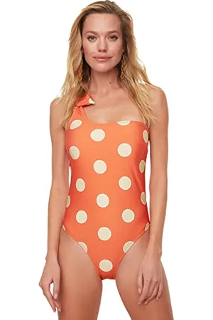 Trendyol Costume da Bagno a Spalla Singola con Motivo scientifico Intero, Multicolore, 50 Donna