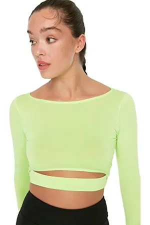 Trendyol Green Cut out Detailed Crop Sport Blouse, , S Donna