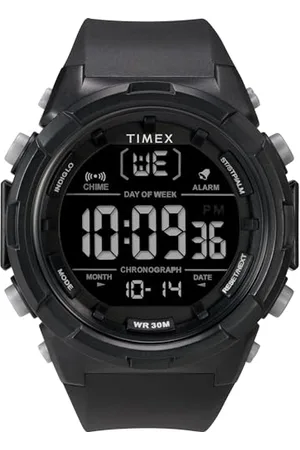 Timex Orologio sportivo da uomo, 50 mm, cinturino in resina nera, quadrante digitale, cassa nera TW5M62000