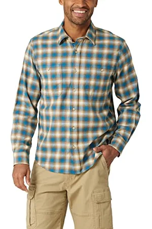 Wrangler Camicia in Tessuto di Flanella Nuvola Button-Down, , S Uomo