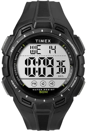 Timex Orologio sportivo da uomo, 43 mm, cinturino in resina nera, quadrante digitale, cassa nera TW5M61700