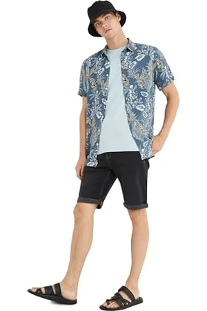Koton Bermuda Denim Shorts Folded Leg Buttoned Pocket Detailed Cotton Pantaloncini, (027), 37 Uomo