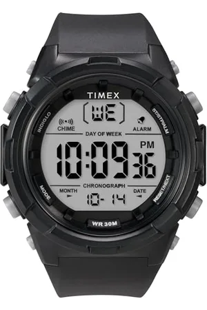 Timex Orologio sportivo da uomo, 50 mm, cinturino in resina nera, quadrante digitale, cassa nera TW5M61900