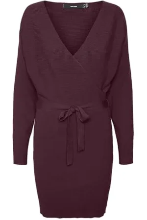 VERO MODA Vmhollyrem LS Abito con Scollo a V Ga Noos Vestito, , S Donna