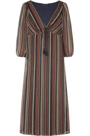 Springfield SPRINGFILED Striped Structured Midi Dress Vestito, , M Donna
