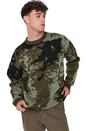 Trendyol Maglione Slim Camouflage Girocollo Maglia di Tuta, , S Uomo