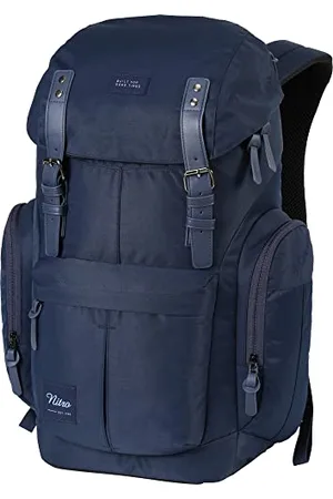 Nitro Daypacker - Zaino quotidiano in stile retrò con scomparto imbottito per laptop, zaino per la scuola, zaino da trekking o streetpack, 32 l, colore: Blu notte