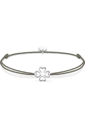 Thomas Sabo Little Secret Bracciale da Donna con Trifoglio Verde in Argento 925 LS017-173-5-L20V