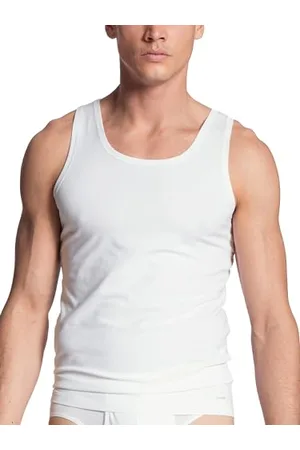 Calida Cotton Code T-Shirt, (Weiss 001), Large Uomo