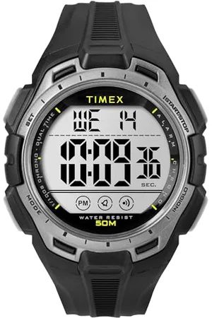 Timex Orologio sportivo da uomo, 43 mm, cinturino in resina nera, quadrante digitale, cassa nera TW5M63600