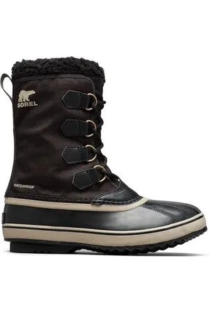 sorel 1964 Pac Nylon WP, Stivali da Neve Impermeabili, Uomo, Black/Ancient Fossil 2024/2025, 43.5 EU