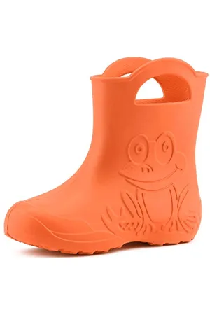 Ladeheid Stivali Bambino e Bambina in Gomma Comodi Stivali Pioggia Bambino con Motivo a Rana LA-CA-01 (Arancione (151c), 24/25 EU)