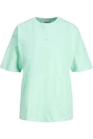 JJXX JXANDREA Loose SS Every Tee Noos T-Shirt, Aruba Blue/Print:Turquoise Logo, S Donna
