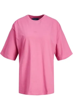 JJXX Jxandrea SS Loose Every Tee Noos T-Shirt, Carmine Rose/Stampa: Logo Magenta , S Donna