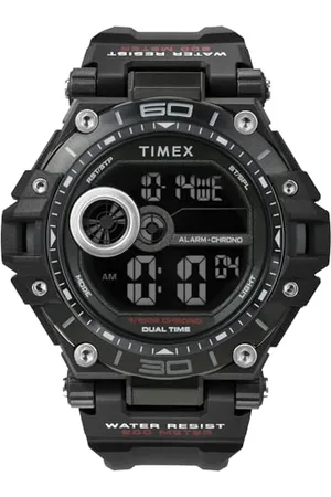 Timex Orologio sportivo da uomo, 52 mm, cinturino in resina nera, quadrante digitale, cassa nera TW5M63400