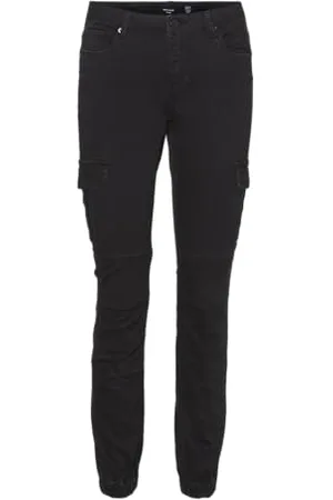 VERO MODA Moda Damen Jeans Hose Stretch Denim Pantaloni Jogger Cargo Pantalone VMIVY, Colore: , Taglia:S / 30L, Lunghezza della Gamba:L30