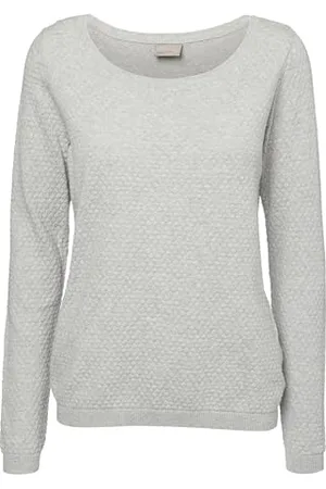 VERO MODA Vmcare Structure LS O-Neck Blouse Noos, Felpa Donna, (Light Grey Melange), 42 (Taglia Produttore: Medium)