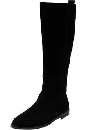 Tommy Hilfiger Donna Stivali Suede Piatti, (Black), 38