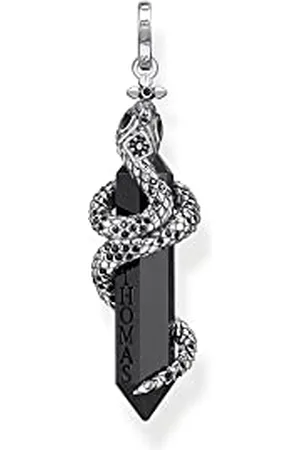 Thomas Sabo PE944-641-11 - Collana da uomo in sterling 925 annerito, 46 x 13 mm, H: ca. 46mm / B: ca. 13mm, sterling, Zirconia cubica