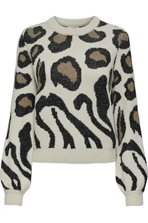 JDY Lorraine Animal L/S-Maglione Knt Noos Lavorato a Maglia, , XL Donna